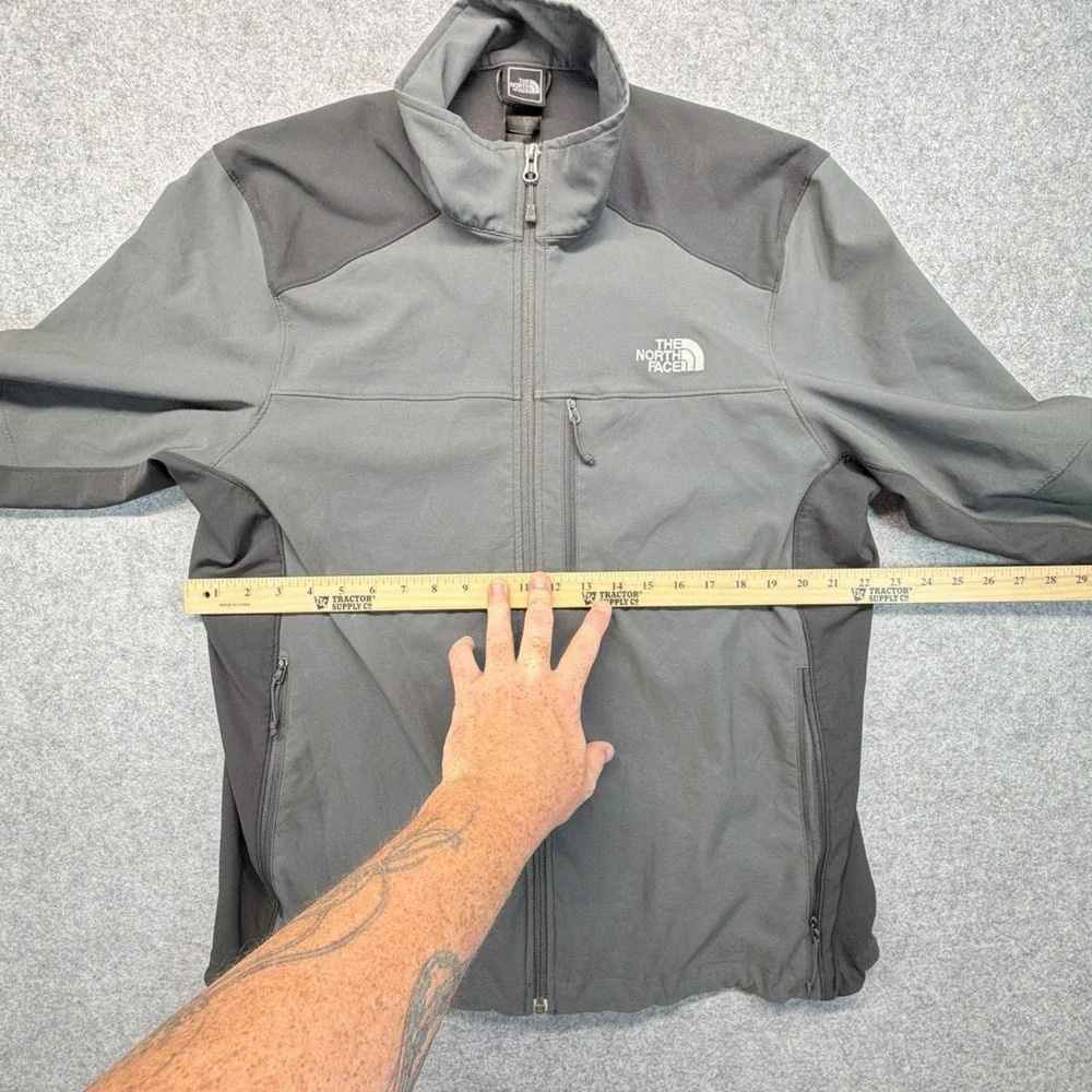 The North Face Softshell Jacket Mens XL Black Gray Full Zip Apex Bionic Coat